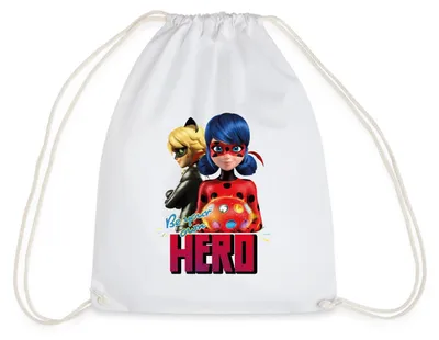 Produktbild von Spreadshirt Miraculous Be Your Own Hero Turnbeutel, One size, Weiß