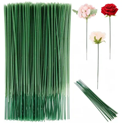 Blumendraht 110 Stück, 17 cm, grün, DIY-Blumenstiele für Floristik
