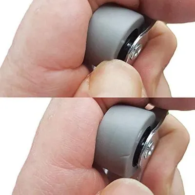 Produktbild von Set aus drehbaren Gummirollen mit Metallplatte, 25 mm, für Möbel und Geräte