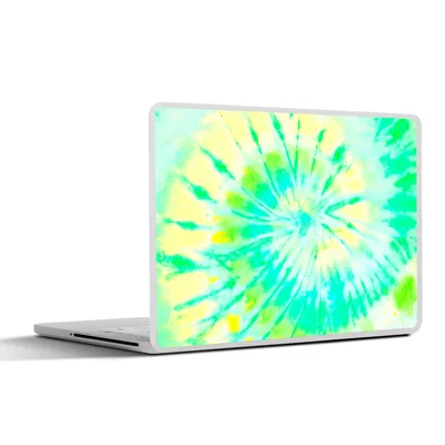 Produktbild von MuchoWow® Laptop Aufkleber Sticker Cover Krawattenfärbung - Gelb - Grün 25x18 cm - Laptop-Deko