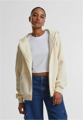 Obrázek produktu pro Dámská mikina na zip Urban Classics Ladies Fluffy Zip Hoody whitesand - 5XL