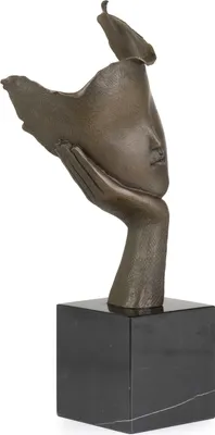 Obrázek produktu pro Moritz bronzová postava abstraktní obličej zamyšlený výška 36 cm 4 kg socha socha antický styl historická dekorace vintage