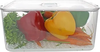 Produktbild von PARMA Kühlschrankbox Clickdeckel, Belüftungsklappe Abtropfgitter 33 x 21,5 x 14,5 cm transparent PP