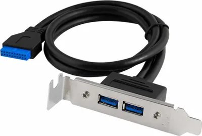 Produktbild von F30 USB 3.0 Slot Blende Slotblech 8cm Bracket 20pin auf 2x USB 3.0 A Buchse 50cm
