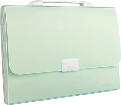 Produktbild von Akkordeon-Aktenordner-Organizer, 13 Faecher, erweiterbare Aktentasche mit Griff, wasserdichter Einband, A4-Letter-Format, Akkordeon-Dokumenten-Organizer, kommt mit 12 Aufklebern fuer Zuhause, Buero, Schule šC Hellgruen
