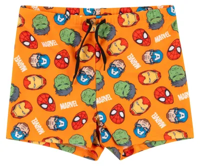 Produktbild von Marvel The Avengers Badehose für Jungen - Kinder Schwimmhose Badekleidung Hose Orange 134-140