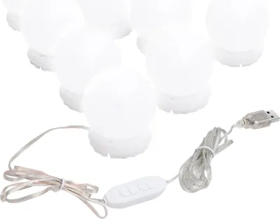 Produktbild von vidaXL Spiegelleuchte mit 8 LED-Glühbirnen Warmweiß und Kaltweiß