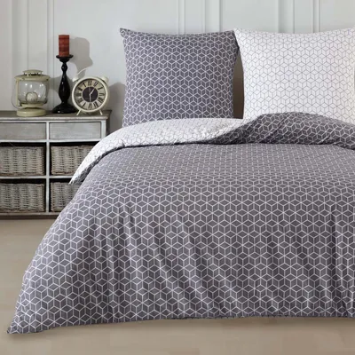 Produktbild von Buymax® Bettwäsche Bettbezug 155x220 cm 4 teilig (2x Bettwäscheset + 2x Kissenbezug 80x80 cm) Deckenbezug Set 100% Baumwolle Renforce Reissverschluss