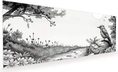 Produktbild von Küchenrückwand Spritzschutz Glas mit Motiv Natur Illustration 40 x 40 cm