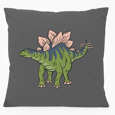 Produktbild von Huuraa Kissen Stegosaurus Dinosaurier 40x40cm mit Füllung Steel Grey Baumwolle Dekokissen Geschenkidee