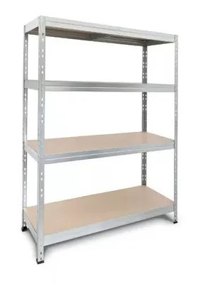 Produktbild von Schwerlastregal HULK Silber 160 x 80 x 40 cm 4 Böden 90 kg Steckregal Werkstattregal Metallregal Regal Metall Regale