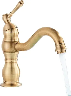 Obrázek produktu pro Koupelnová baterie, mosazná konstrukce, směšovač teplé a studené vody, starožitná mosaz Krátký