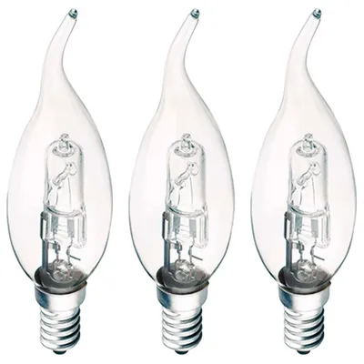 Productafbeelding van 3 x Trio Halogen Leuchtmittel Windstoßkerze 28W = 37W E14 klar 370lm warmweiß 2800K dimmbar