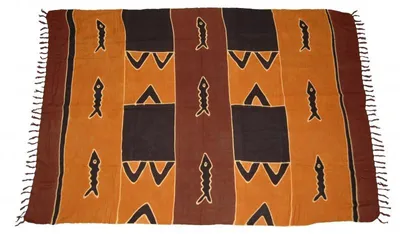 Produktbild von Sarong HANDPAINTING, diverse Muster, Pareo, Hüfttuch, Wickel-Rock, Strandtuch Braun-Töne