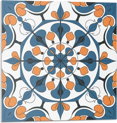 Produktbild von Blumenmuster Im Mandala – Selbstklebend – Wandverkleidung – Wandpaneel – Wanddeko – Dekorative Wandpaneele – 3D Wandpaneele – Wandgestaltung selbstklebend – 4 Stück 50 x 50 cm