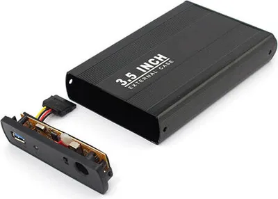Produktbild von Festplattengehäuse 3,5 ZOLL EXTERN SATA HDD FESTPLATTE GEHÄUSE USB 2.0 SCHWARZ
