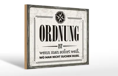 Produktbild von Holzschild Spruch 12x18 cm Ordnung ist Schild