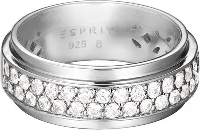 Produktbild von Esprit Damen Ring Silber Zirkonia Modern Shape Glam ESRG92374A1, Ringgröße:56 (17.8 mm Ø)
