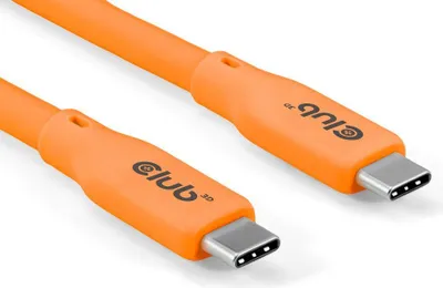 Produktbild von CLUB3D USB C Kabel orange, 2 m, USB C, USB C, USB4 Gen 2x2, 20 Gbit/s, Orange