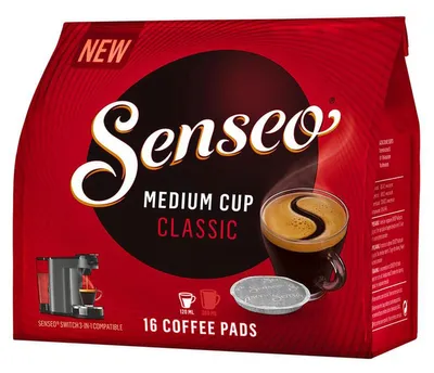 Zdjęcie produktu dla Senseo kawa w kapsułkach średnio palona Arabica Classic 5 opakowań 555g