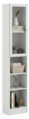 Produktbild von Bücherregal Greg, Büroregal, Mobiler Buchhalter, Bücherbrett, 41x28 h203 cm, Weiß