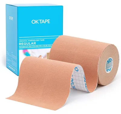 Obrázek produktu pro Kineziologická páska, elastická sportovní páska pro podporu a regeneraci, 5 cm x 5 m, 2 role, béžová