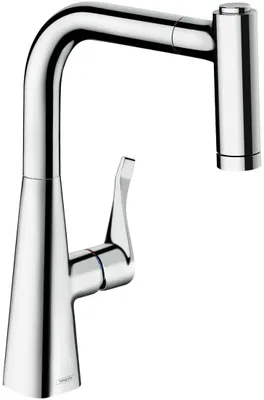 Produktbild von hansgrohe Einhebel-Küchenmischer 220 METRIS DN 15, mit Ausziehbrause Edelstahl-Optik