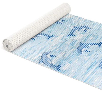 Badematte Anti-Rutsch-Matte Weichschaummatte Extra Breit Delfin Maritim Badvorleger blau, Hauptbild