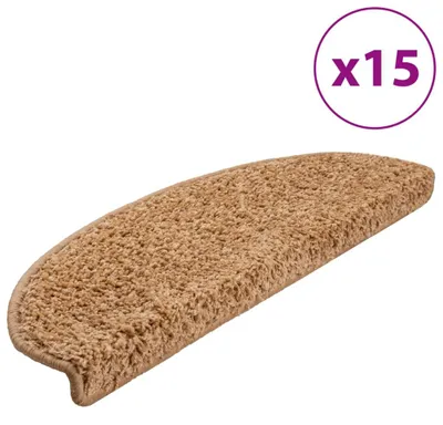 Zdjęcie produktu dla vidaXL Podkładki pod stopy 15 szt. 65x21x4 cm beżowe półokrągłe duże