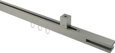 Produktbild von Interdeco Innenlaufstange / Gardinenstange mit Innenlauf Satin-Silber, Typ Quadline Diapo (Doppelstab), 20 x 20 mm 1-läufig, 320 cm