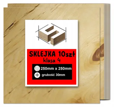 Zdjęcie produktu dla Sklejka brzozowa, formatki kwadratowe do grawerowania laserowego – CNC, modelarstwo, pirografia, decoupage, malowanie, dekoracje i rękodzieło DIY – klasa 4 – 25 × 25 cm (250 × 250 mm) – 30 mm – 10 szt.