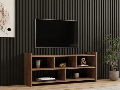 Produktbild von Skye Decor, Pera, TV-Ständer, 100 % MELAMINBESCHICHTETE SPANPLATTEN, Atlantische Kiefer, 120 x 28 x 55 cm