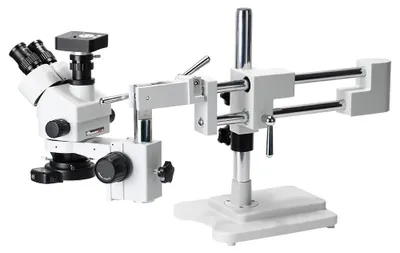 Immagine prodotto di Microscopio stereo zoom metallurgico digitale FHD216 - Binoculare - Ingrandimento 3,5–90X - Fotocamera 41 MP - HD - Dispositivo intelligente - Bianco