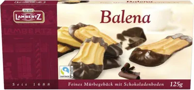 Image de Lambertz Balena biscuits sablés fins au chocolat noir 125g