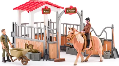 Immagine prodotto di Piccola stalla con cavallo e accessori