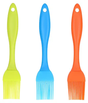 Image de 3 pinceaux à barbecue en silicone résistant aux hautes températures pour cuire et assaisonner les pâtisseries dans la cuisine, pour les grillades et la cuisine