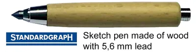 Produktbild von Standardgraph Skizzierstift aus Holz für 56 mm Minen natur 1 Stück