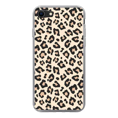 Obrázok produktu pre Kryt mobilného telefónu pre Apple iPhone SE (2022) Biela - Ružová - Leopardí vzor Silikónové mäkké puzdro