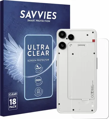 Produktbild von 18x Für Nothing Phone (3a) Lite (Rückseite) Schutzfolie Savvies Displayschutz Display Schutz Folie Klar Transparent