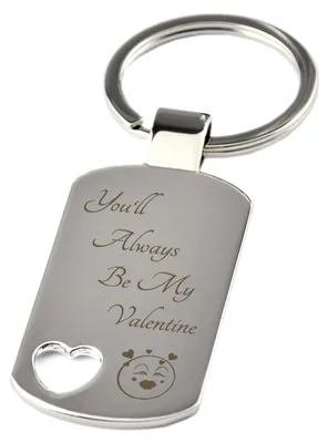 Image de Porte-clés en forme de cœur avec gravure – Idéal pour la Saint-Valentin, un anniversaire ou Noël – Argent