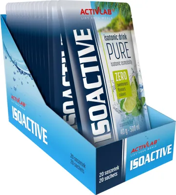 Produktbild von Activlab ISOACTIVE Isotonic Drink PURE 20 x 40g, optimale Zusammensetzung aus Elektrolyten, Mineralstoffen, Kohlenhydraten und B-Vitaminen