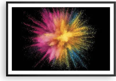 Produktbild von Gerahmtes Poster - Schwarzer Rahmen - Bunt Staub Explosion - 91,5x61 cm - Wand Bild - Wanddeko - Wandbilder - Kunstposter - Wandposter - Bilderrahmen - Bilder - Kunstdruck - P2BAA91x61-4529