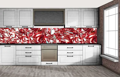 Produktbild von Küchenrückwand Folie selbstklebend ROTER KRISTALL 350 x 60 cm - Klebefolie - Dekofolie - Spritzschutz für Küche -