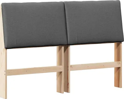 Produktbild von vidaXL Gepolstertes Kopfteil Dunkelgrau 140 cm Massives Kiefernholz