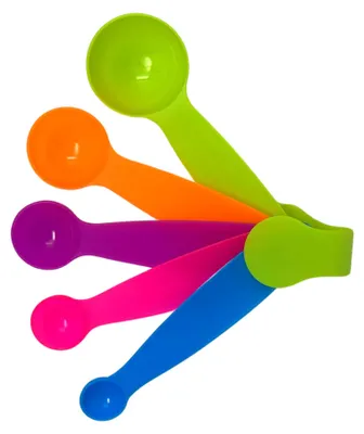 Messlöffel-Set, 5-teilig, bunt, Kunststoff, 1,25–15 ml, Backzubehör