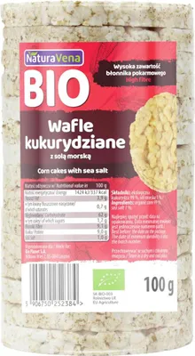 WAFLE KUKURYDZIANE Z SOLĄ MORSKĄ BIO 100 g - NATURAVENA