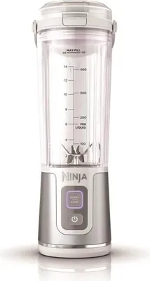 Image de Blender Portable Ninja Blast, Sans Fil, Rechargeable USB-C, Lames Acier Inoxydable, Blanc BC151EUWH