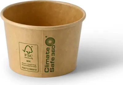 Produktbild von Eisbecher aus Kraftpapier, 130 ml, Durchmesser 76 mm, 50 Stück.