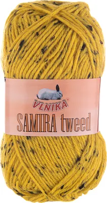 100g Strickgarn Samira Tweed Klassikgarn Strickwolle Handstrickgarne gelb
