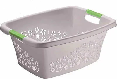 Produktbild von Wäschekorb "Flowers" 50 l grau 65,1 x 48,6 x 26,2 cm